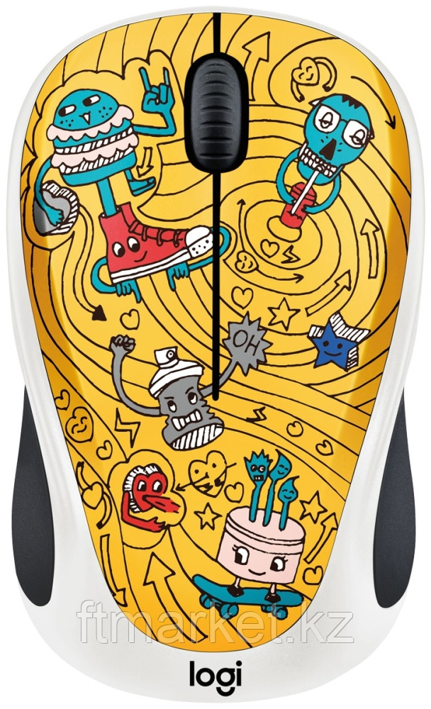 LOGITECH Wireless Mouse M238 - Doodle Collection - GO-GO GOLD - EMEA, фото 1