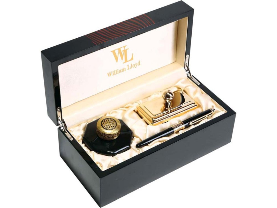 Набор William Lloyd : ручка перьевая, чернильница, блоттер, фото 1