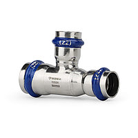 Тройник 28x22x22 переходной раструбный Varmega Inox Press