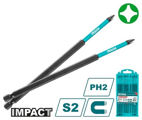 Биты удлиненные 200мм PH2 INDUSTRIAL TOTAL TACIM16PH285
