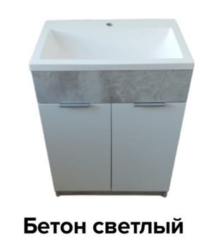 Тумба напольная с раковиной "Океан 60" Белая/Дерево, фото 3