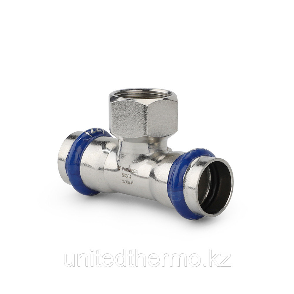 Тройник 54x1 1/4"x54 с внутренней резьбой раструбный Varmega Inox Press