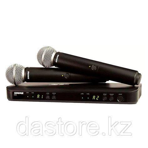 Shure BLX288E/PG58-M17 вокальная двухканальная радиосистема с ручными передатчиками PG58, фото 1