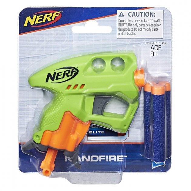 Hasbro Nerf N-Strike Нерф Бластер Пистолет Нано Фаер, NanoFire E0708 зеленый, фото 1