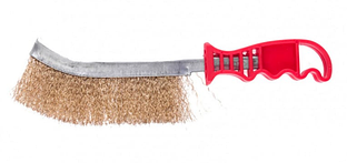 Щетка металлическая латунированная, пластиковая ручка// Matrix