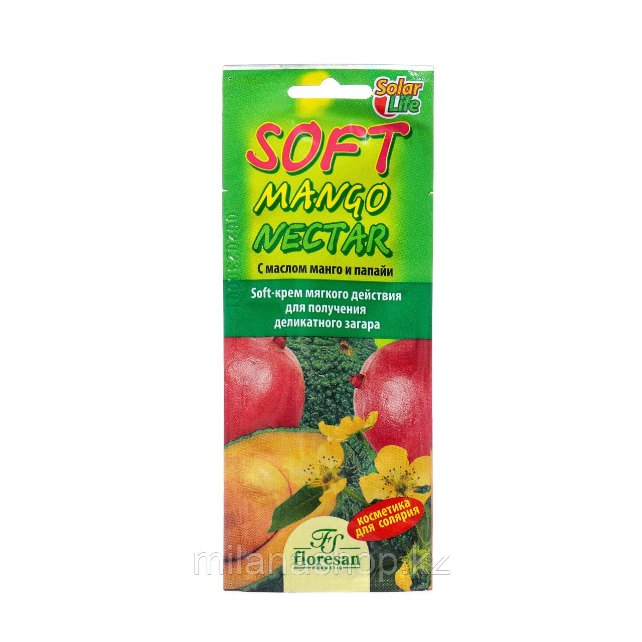 Floresan Soft-крем мягкого действия для получения деликатного загара, с маслом манго и папайи, 15 м