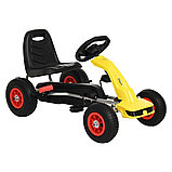 Педальный картинг Pituso F638-1, надувные колеса желтый, фото 2