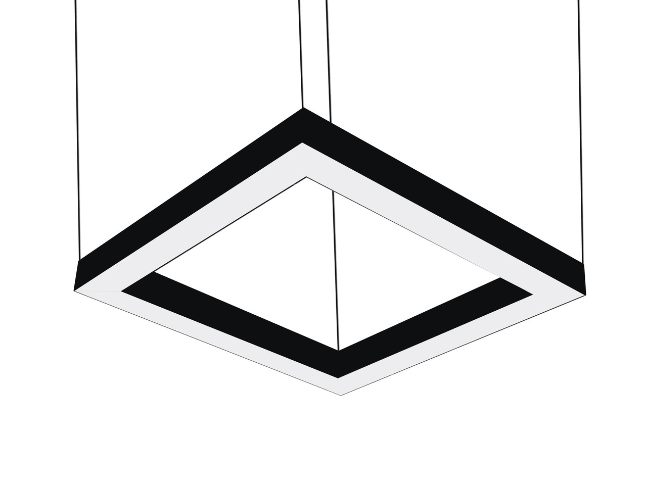 Св-к Алюмин 36W/m W70/24V, H80мм S/U Подвесной квадратный (4x450) Black 12WxLEDx3/24V IP20(с драйвером)