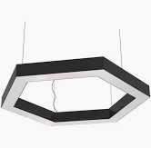 Св-к Алюмин 72W/m W70/24V, H80мм S/U Подвесной/ восьмигранной (8х400) Black18WxLEDX4/24V IP20(с драйвером)