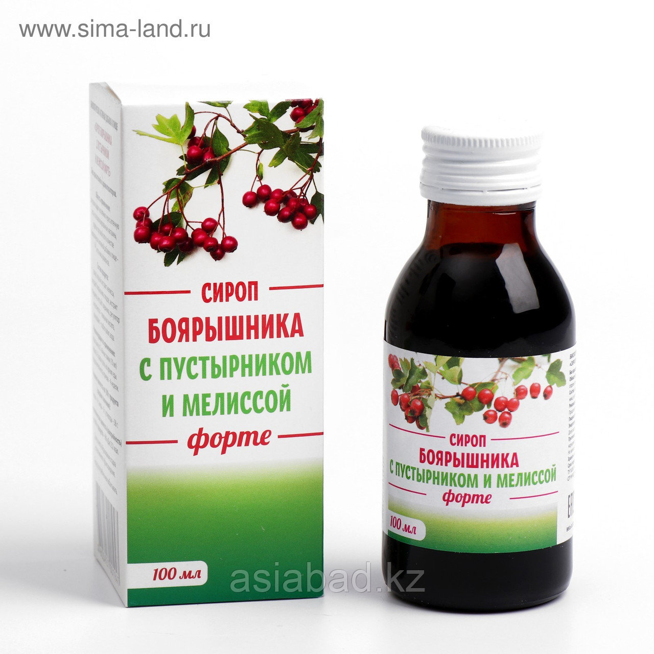 Сироп боярышника с пустырником и мелиссой форте, 100 мл, фото 1