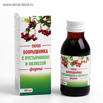 Сироп боярышника с пустырником и мелиссой форте, 100 мл