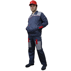 Костюм рабочий Фаворит с полукомбинезоном серый