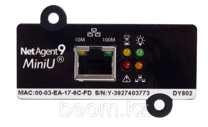 Внутренняя, SNMP карта, DA807, Разъём 10M/100M, RJ-45, UTP, Поддержка шифрования: HTTPS, SSL, SSH, SNMPv3, Мно