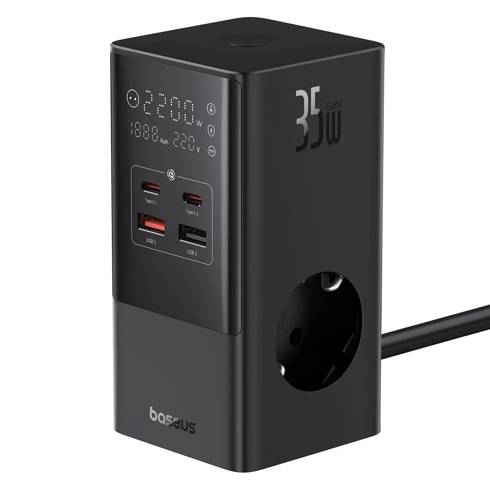 Сетевое зарядное устройство настольное Baseus PowerCombo E00023606113-00, фото 1