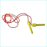 Скакалка резиновая с пластмассовой ручкой (Желтая)