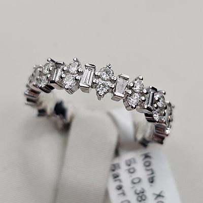 Золотое кольцо 585 проба, бриллианты 0.38кт. 4/4A  0.28кт. 3/4А 17,5р.