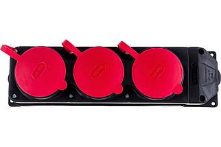 Колодка штепсельная NE-AD 3гнезда с крышкой, 3х25А, каучук 2213