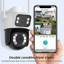 WIFI IP камера видеонаблюдения D14Z 3MP с двойной камерой PTZ