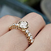 Золотое кольцо 585 проба, бриллиант 0,84Сt 4/4A 0,77Сt 4/4A 17,5 р., фото 2