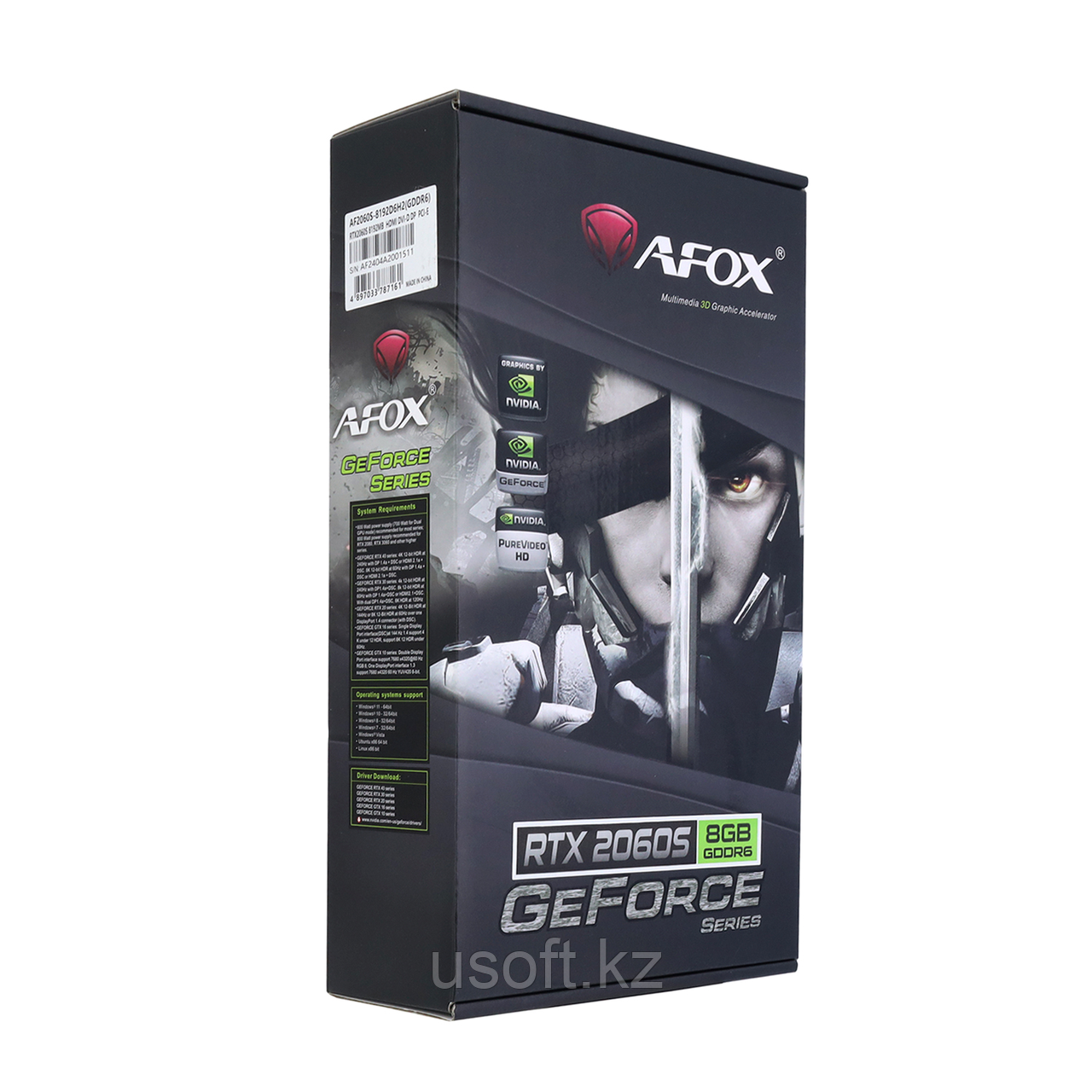 ВИДЕОКАРТА AFOX RTX 2060 SUPER AF2060S-8192D6H2, 8 GB, фото 1
