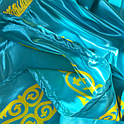 Государственное Знамя Республики Казахстан, АТЛАС (блестящий) с бахромой, 1*2 м, фото 2