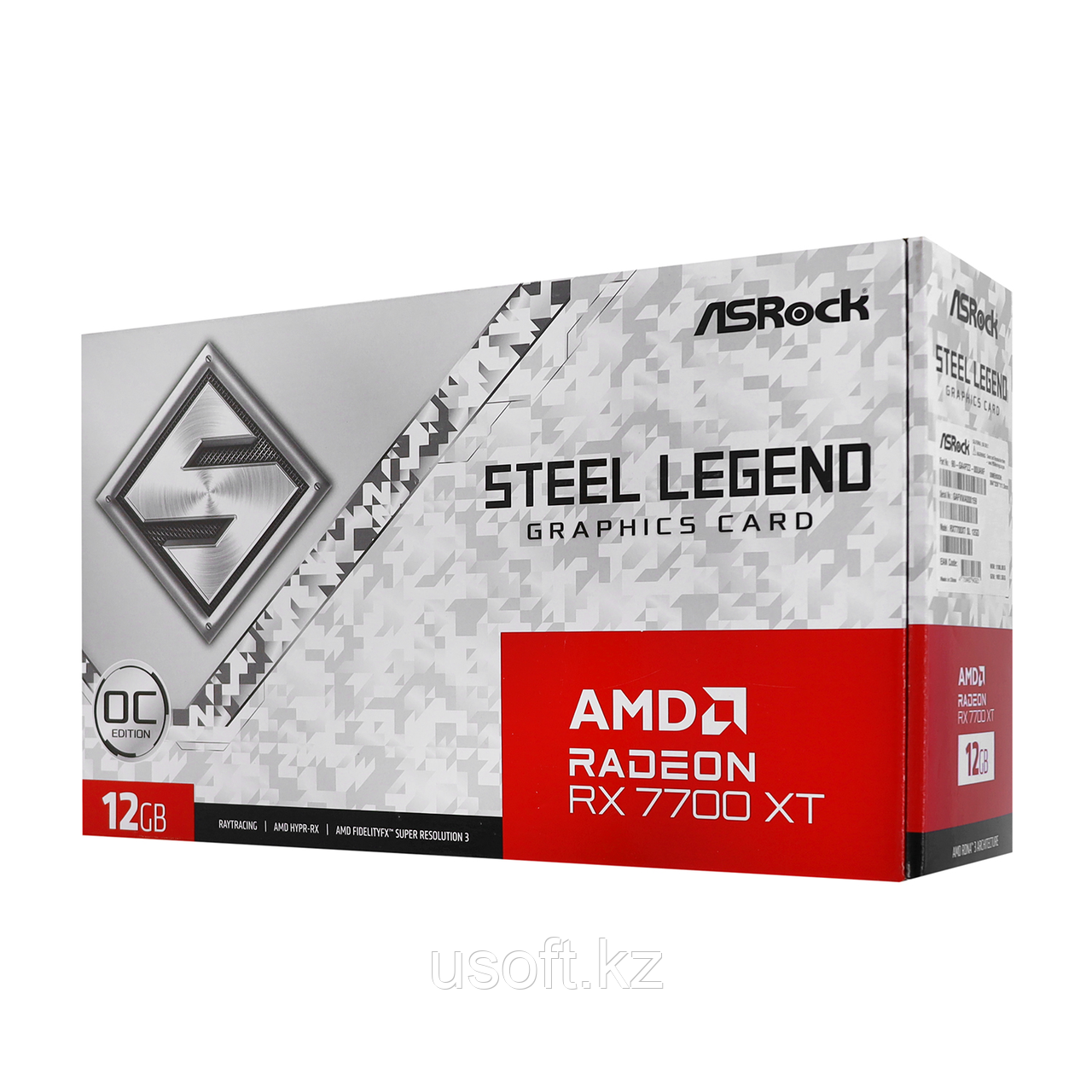 ВИДЕОКАРТА ASROCK RX 7700 XT STEEL LEGEND 12GB OC, 12 GB, фото 1
