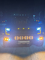 Hard Korr BZR-X 7" с ЯНТАРНЫМИ ДХО HARD KORR HKBZRX180, Австралия круглая фара дальнего света с дхо 180мм