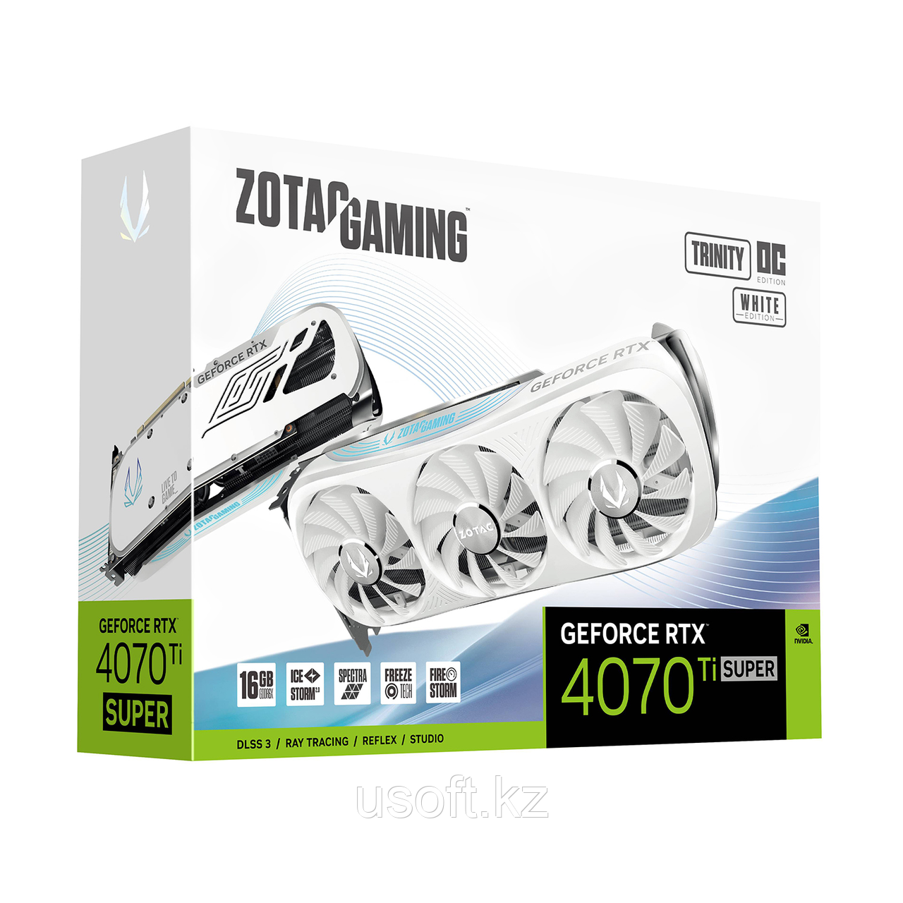 ВИДЕОКАРТА ZOTAC GAMING RTX 4070 TI SUPER TRINITY OC WHITE EDITION ZT-D40730Q-10P 16 GB