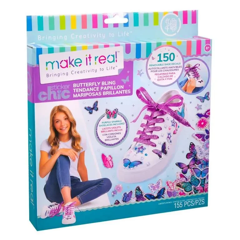 Набор для творчества Make It Real Sticker Chic: Butterfly Bling