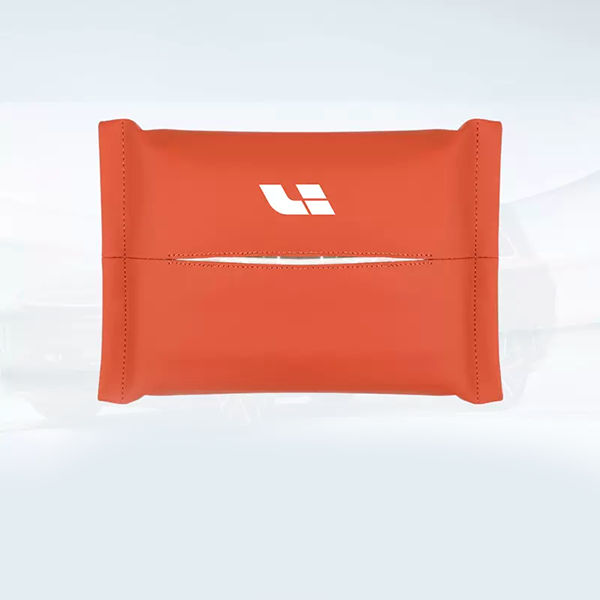 Автомобильная салфетница, держатель для салфеток Lixiang, из кожзама, оранжевого цвета, 2 штуки, фото 1