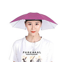 Зонт шляпа на голову 65 см темно фиолетовый