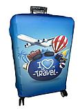 Чехол на большой пластиковый дорожный чемодан на 4-х колёсах., фото 2