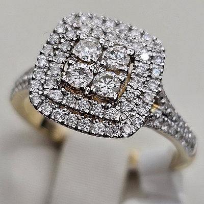 Золотое кольцо 585 проба, бриллианты 0.65кт. 3/4 18,5р.