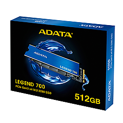 ТВЕРДОТЕЛЬНЫЙ НАКОПИТЕЛЬ SSD M.2 PCIE ADATA LEGEND ALEG-700-512GCS 512GB