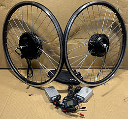 Электронабор для велосипеда, двухмоторный MXUS 48v 1000w+48v 500w, контроллеры, LCD дисплей, сумка.