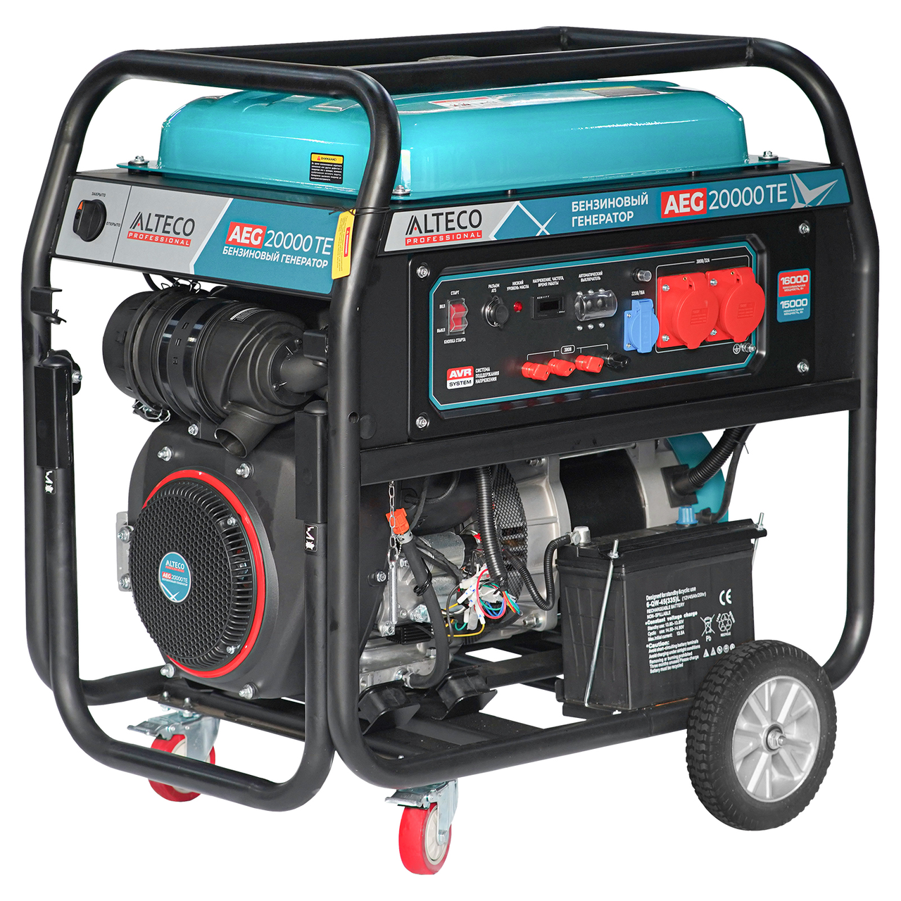 БЕНЗИНОВЫЙ ГЕНЕРАТОР ALTECO AEG 20000 TE (15-16 кВт, 1шт-220.2шт-380В, разъем для Авр )