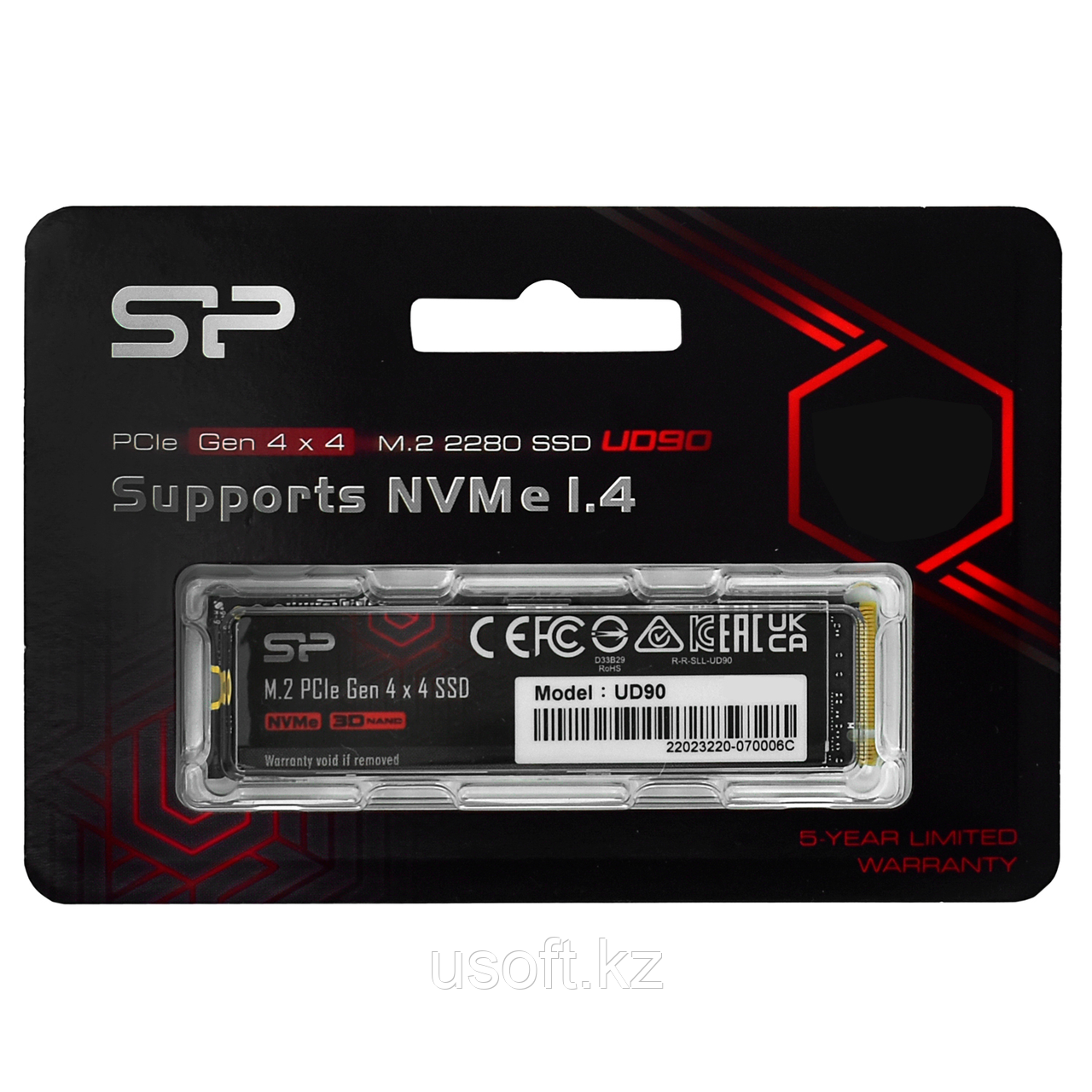 ТВЕРДОТЕЛЬНЫЙ НАКОПИТЕЛЬ SSD M.2 PCIE SILICON POWER UD90 SP02KGBP44UD9005 2 TB