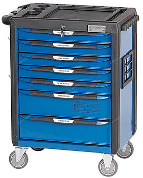 Тележка инструментальная, 7 выдвижных ящиков, синяя