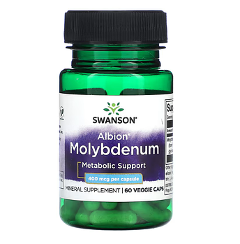 Swanson, Albion Molybdenum, 400 мкг, 60 растительных капсул