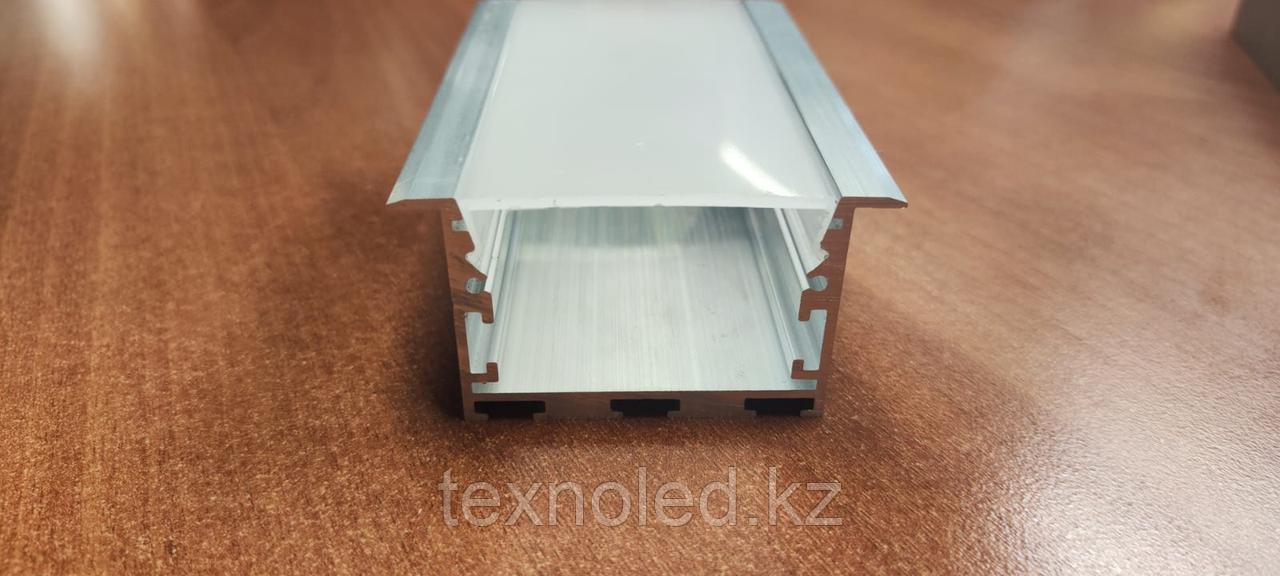 Встраиваемый алюминиевый профиль 65*35 мм серебро