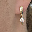 Золотые серьги с бриллиантом ж/з 585 проба 0,56Ct, 4/6 А, 0,10Сt 4/4 А, фото 2