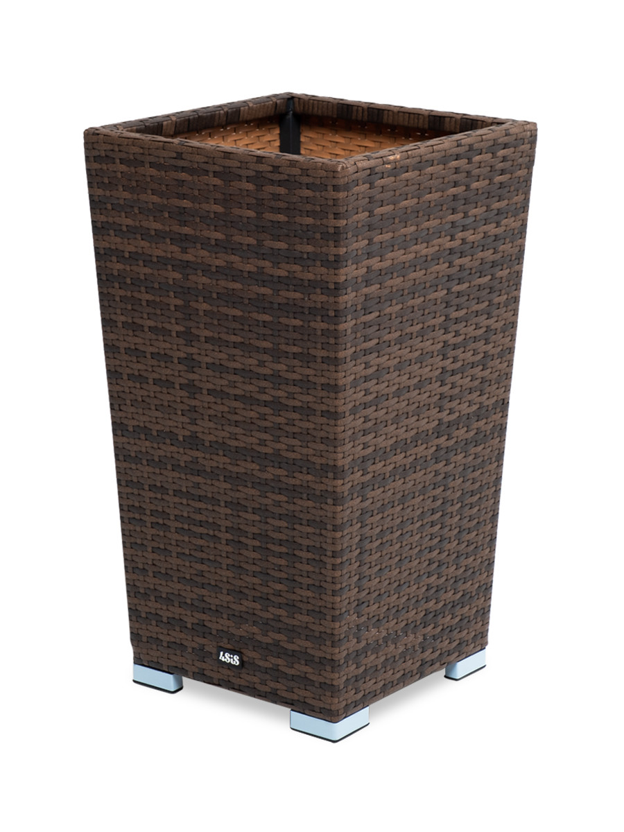 "Капучино" кашпо для цветов плетеное из искусственного ротанга, цвет коричневый, фото 1