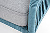 "Канны" диван 2-местный плетеный из роупа, каркас алюминий светло-серый (RAL7035) шагрень, роуп бирюзовый, фото 5