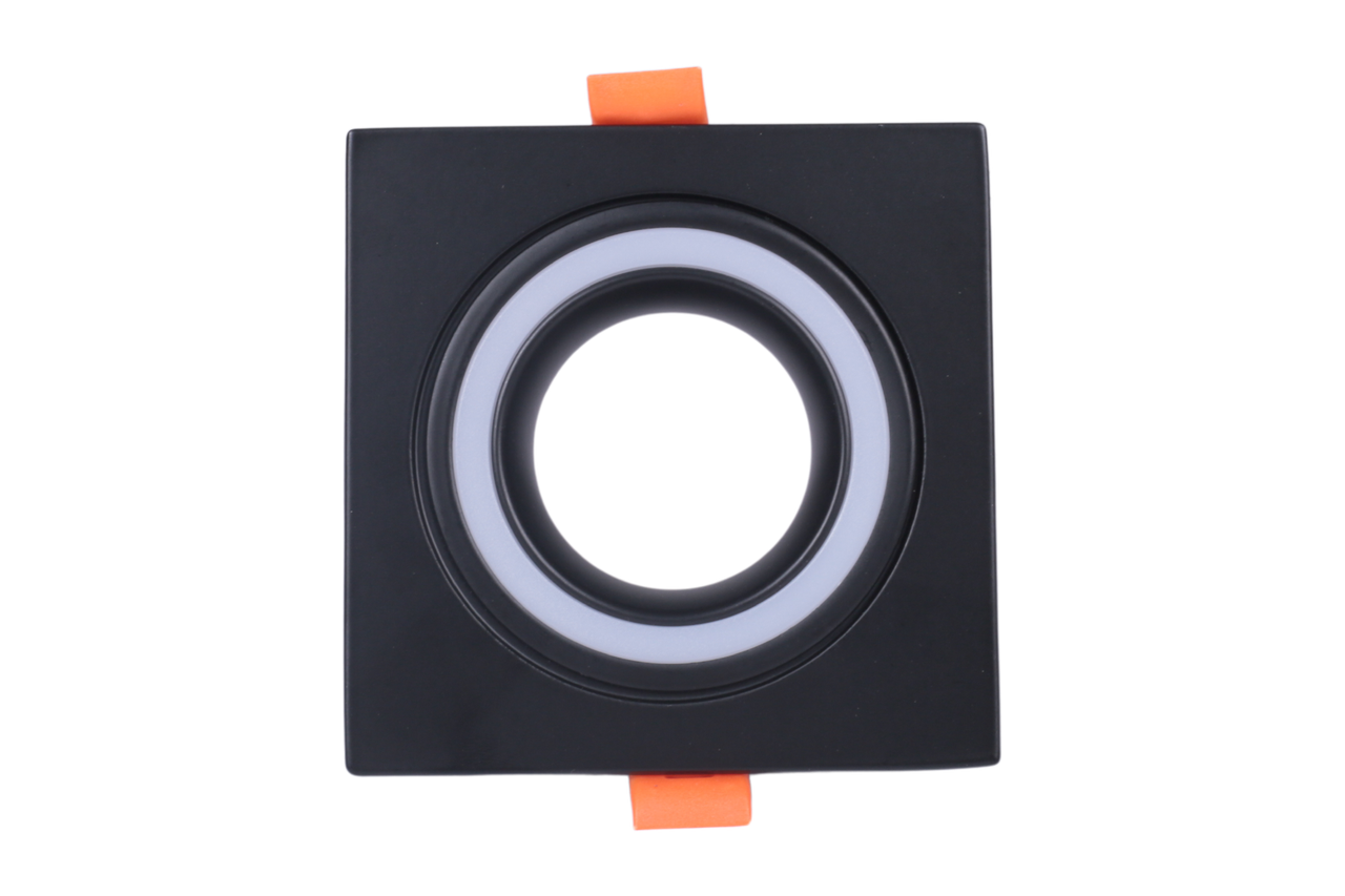 Low UGR Fixed Aluminium Downlight IP20 GU5.3 1 way Black Square