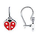 Серьги из серебра с эмалью Diamant 94-120-02166-1 серебро с родием, фото 4