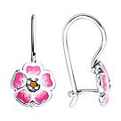 Серьги из серебра с эмалью Diamant 94-120-02167-1 серебро с родием, фото 4