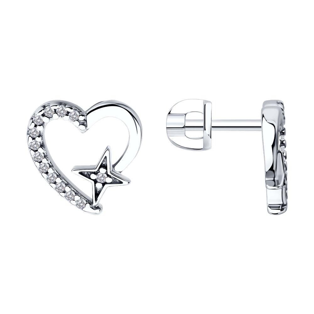 Серьги из серебра с фианитами SOKOLOV 94026863 серебро с родием коллекц. SKLV, фото 1