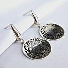 Серьги из серебра с фианитами  N454  вставка без вставок вид круглый, национальный,, фото 2