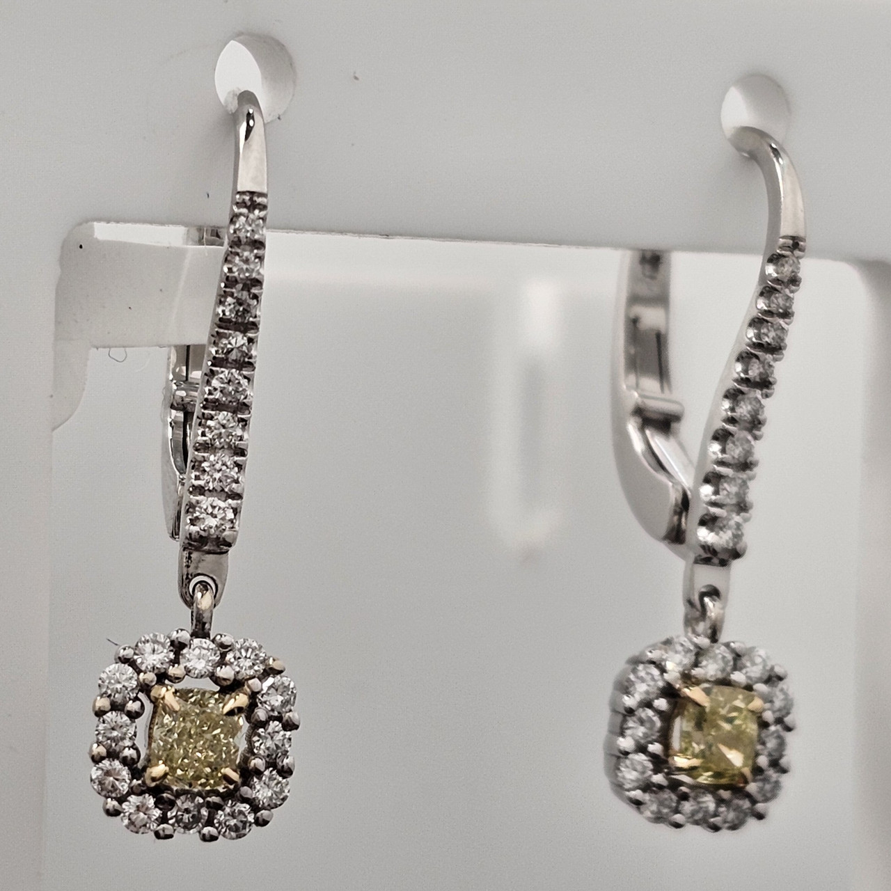Золотые серьги 585 проба с бриллиантами 0,43Ct 4/4A 0.35Ct 4/4A