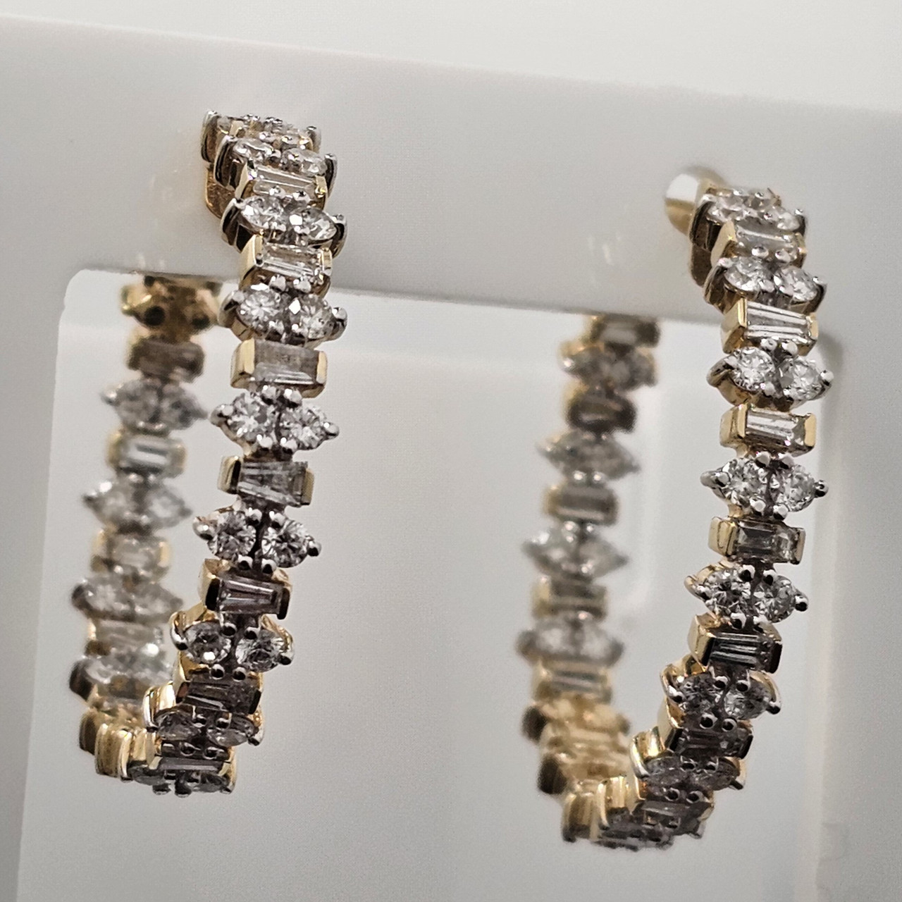 Золотые серьги ж/з 585 проба с бриллиантами 1,4Ct 4/4 A, 1,4Сt 4/4А